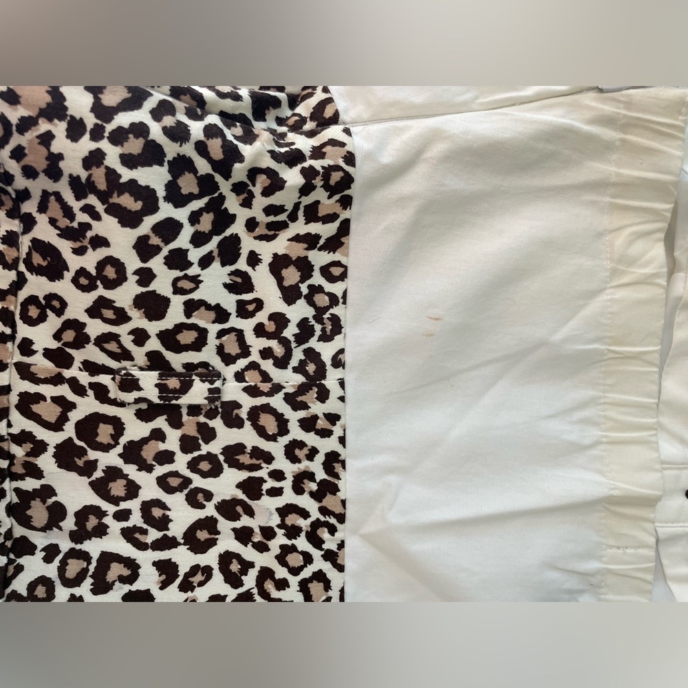 Selé Leopard Print Strapless Midi Dress with White Bodice - Picture 4 of 9